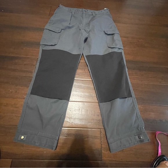 Patagonia Cliffside Rugged Trail Pants Mens 32X28Short Gray Denim Cargo Work